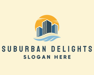 Suburban - Sunny Seaside Buildings logo design