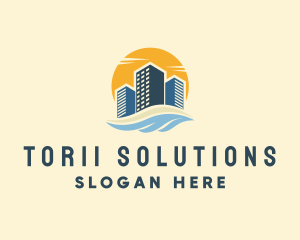 Sunny Seaside Buildings logo design