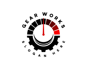 Speedometer Gear Cogwheel logo design