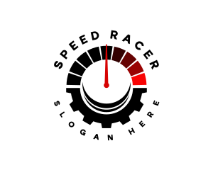 Racecar - Speedometer Gear Cogwheel logo design