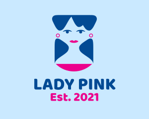 Blue Beautiful Lady  logo design