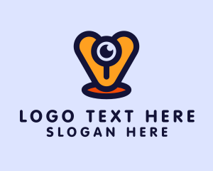 Recorder - Webcam Eye Letter V logo design
