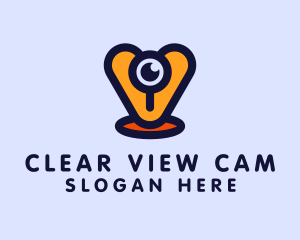 Webcam - Webcam Eye Letter V logo design