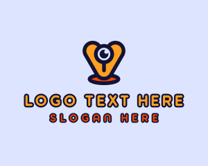 Lens - Webcam Eye Letter V logo design