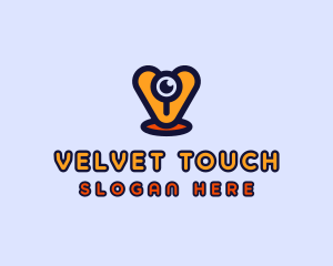 Webcam Eye Letter V logo design