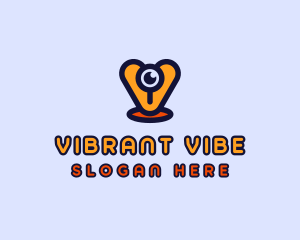 Webcam Eye Letter V logo design