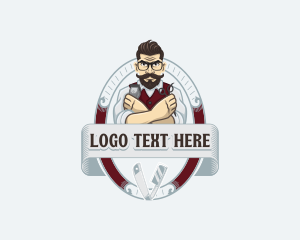 Retro Barber Man logo design