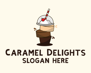 Caramel - Chocolate Caramel Smoothie logo design