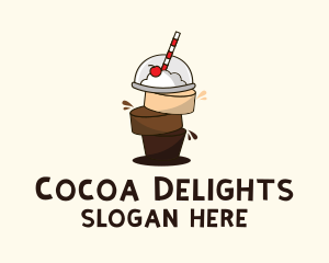 Chocolate Caramel Smoothie logo design