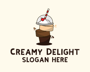 Milkshake - Chocolate Caramel Smoothie logo design