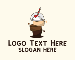 Whip Cream - Chocolate Caramel Smoothie logo design