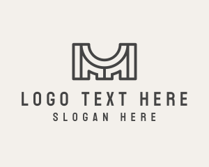 Steelworks - Industrial Architecture Letter M logo design