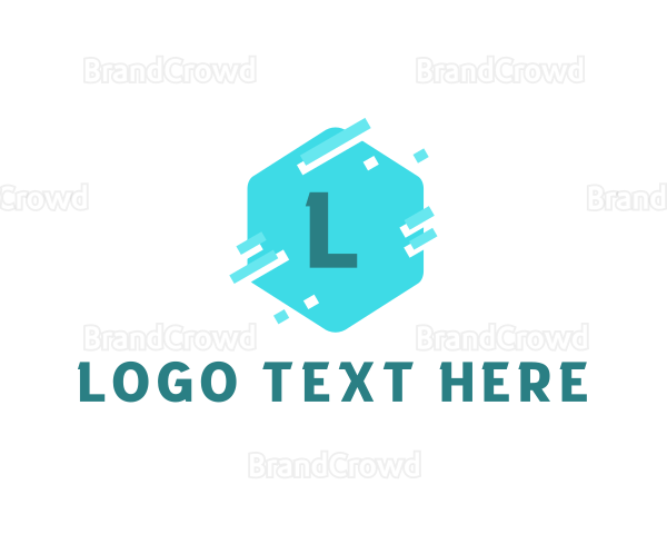 Hexagon Pixelated Tech Software Logo