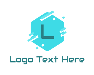 Pixelate - Hexagon Pixelated Letter logo design