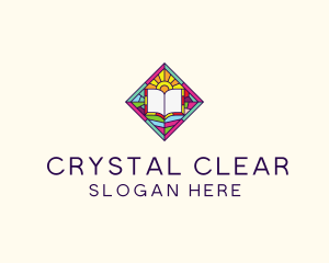 Glass - Religious Book Stained Glass logo design
