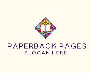 Book - Religious Book Stained Glass logo design