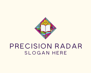 Religious Book Stained Glass logo design