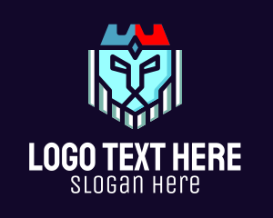 Esports - Geometric Lion Crown logo design