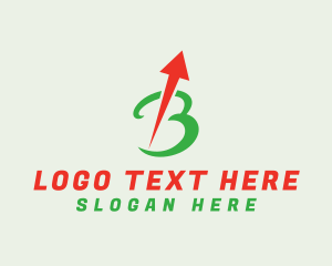 Logisitics - Rising Arrow Letter B logo design