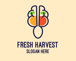 Vegetables - Brain Food Restaurant logo design