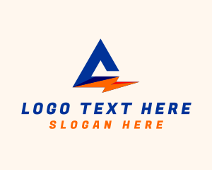 Lightning - Power Voltage Letter A logo design