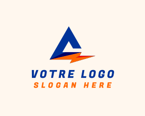 Charging - Power Voltage Letter A logo design