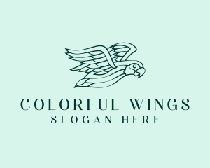 Flying Parrot Bird logo design