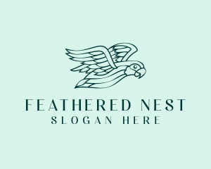 Feathers - Flying Parrot Bird logo design