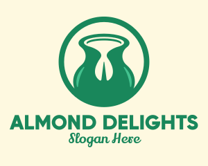 Almond - Pistachio Nut Milk logo design