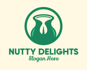 Nut - Pistachio Nut Milk logo design