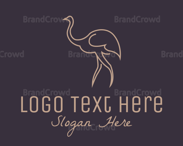 Brown Ostrich Outline Logo