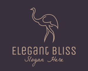 Brown Ostrich Outline  Logo