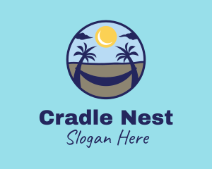 Cradle - Beach Hammock Trees logo design