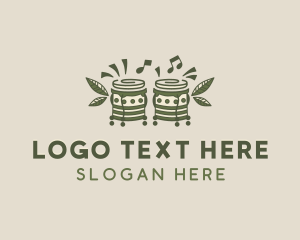 Native - African Bongo Drum Instrument logo design