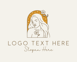 Vlogging - Woman Beauty Sparkle logo design