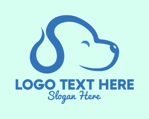 Simple - Cute Blue Puppy Dog logo design