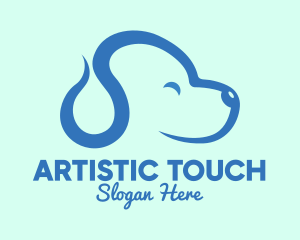 Cute Blue Puppy Dog logo design