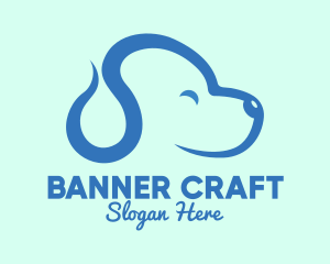 Cute Blue Puppy Dog logo design