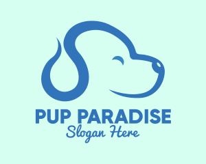 Pup - Cute Blue Puppy Dog logo design