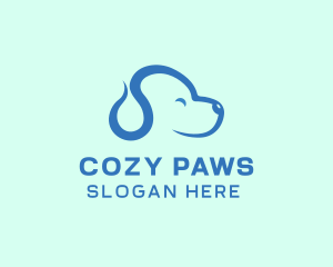 Cute Blue Puppy Dog logo design