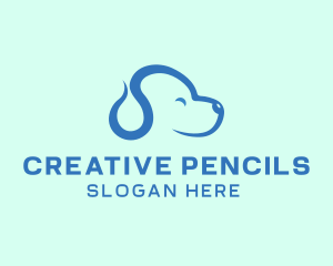 Cute Blue Puppy Dog logo design