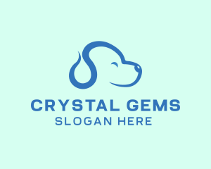 Cute Blue Puppy Dog logo design