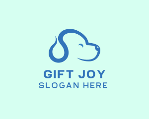 Cute Blue Puppy Dog logo design