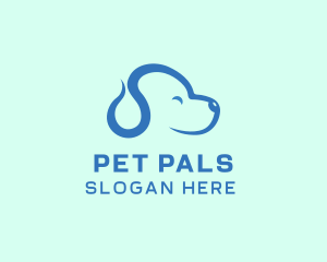 Cute Blue Puppy Dog logo design