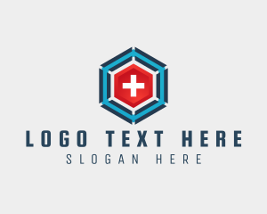 Cross - Hexagon Medical Cross logo design