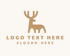 Gold - Deluxe Deer Animal logo design