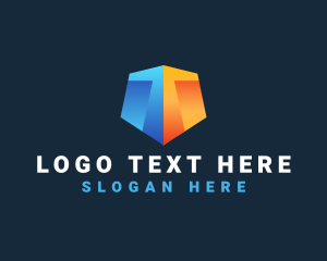 Geometric - Digital Media Shield Letter T logo design