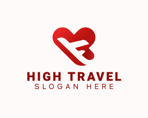 Travel Heart Airplane Logo