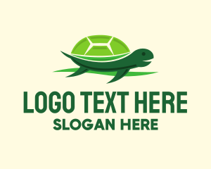 Character - Cute Green Turtle logo design