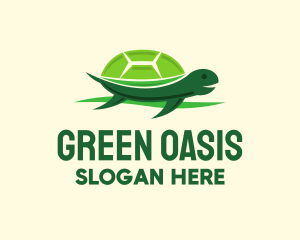 Cute Green Turtle logo design